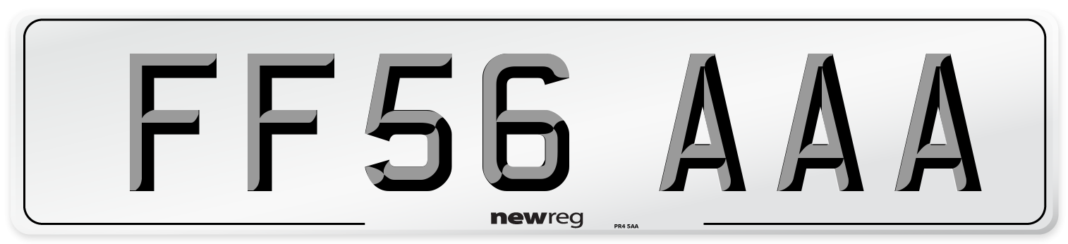 FF56 AAA Number Plate from New Reg